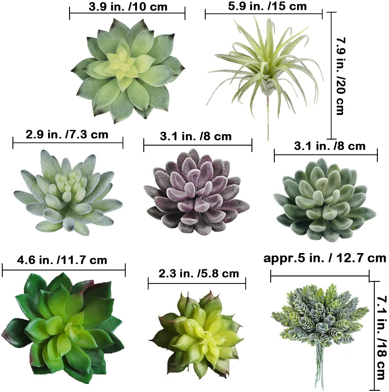 15 Pack Assorted Artificial Su - Echeveria Succulent reseña y precio