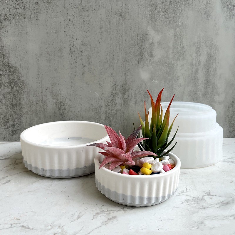 Stripe Flowerpot Silicone Mold - Echeveria Succulent reseña y precio