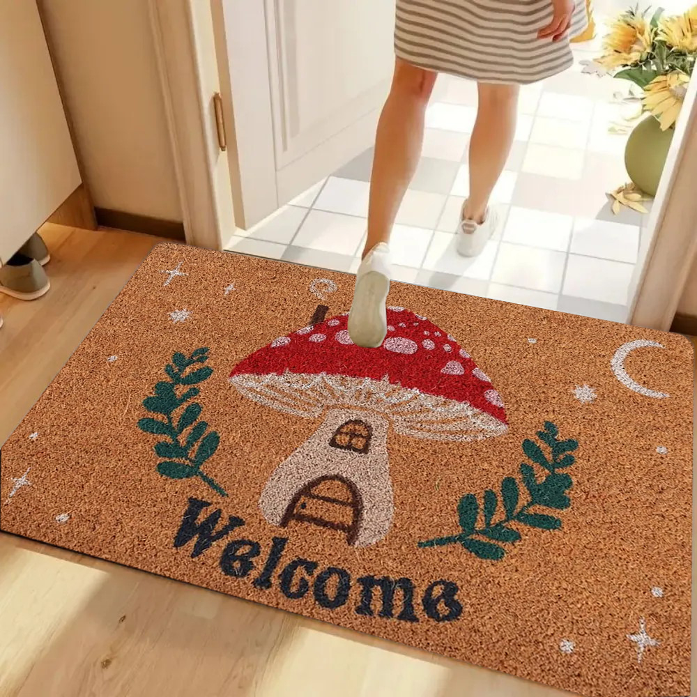 Welcome Retro Floral Doormat O - Maranta Prayer Plant reseña y precio