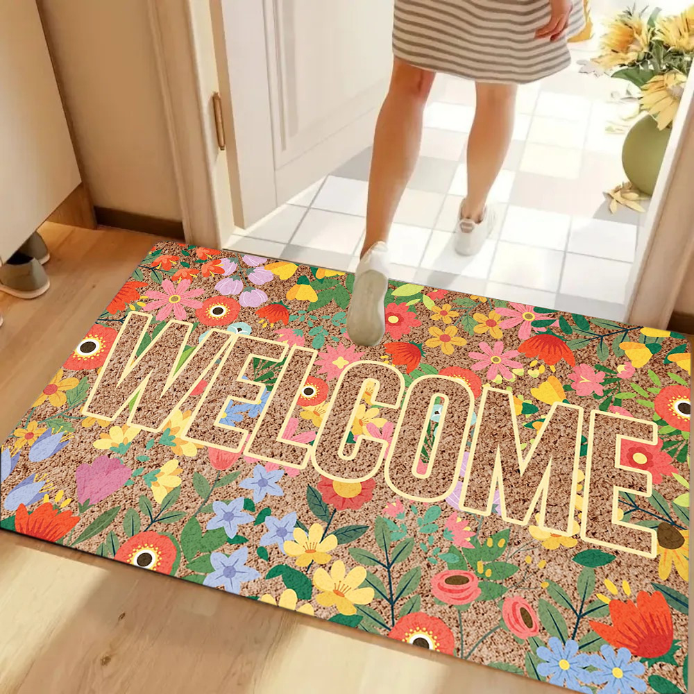 Welcome Retro Floral Doormat O - Maranta Prayer Plant reseña y precio