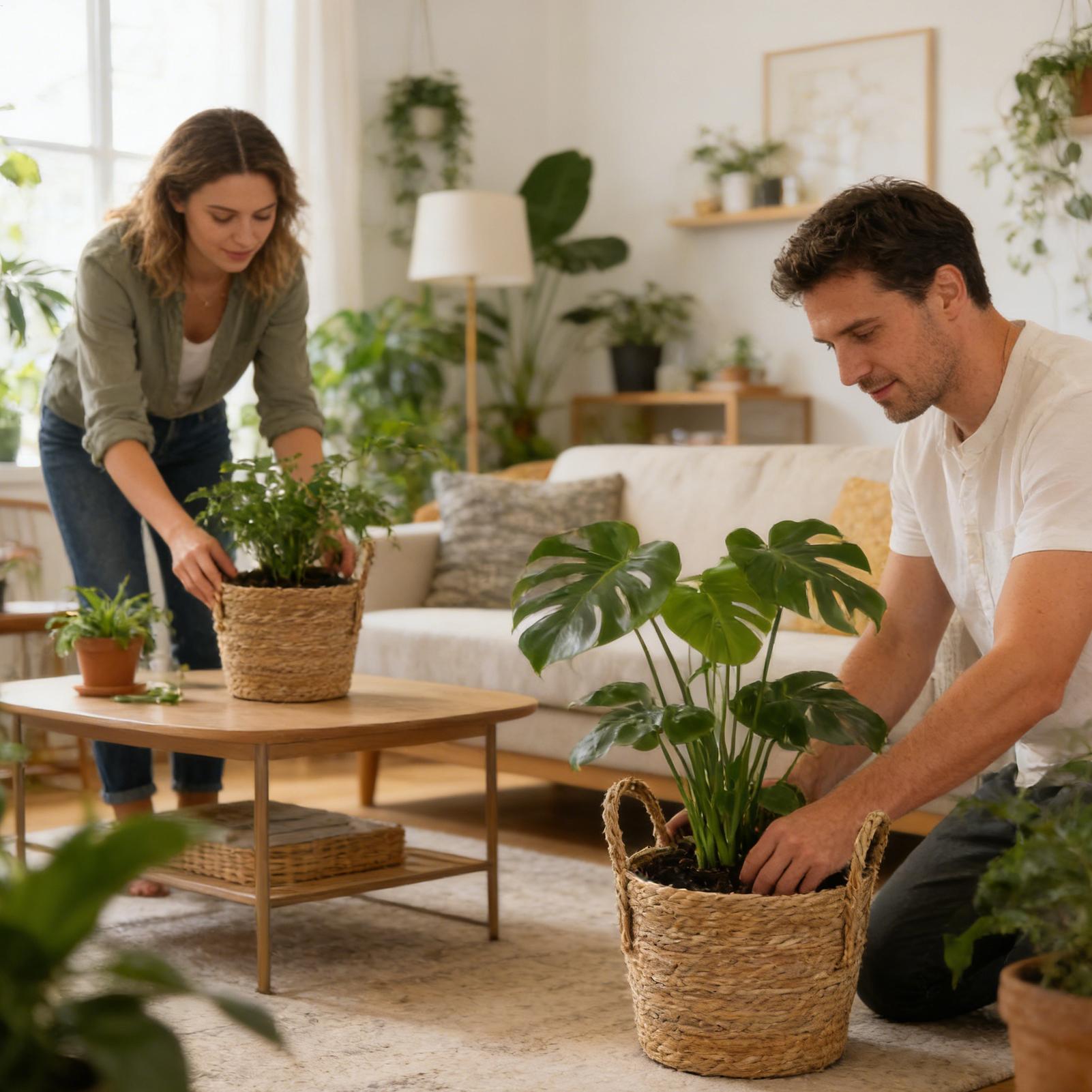 Planter Basket Straw Flowerpot - Pilea Peperomioides reseña y precio